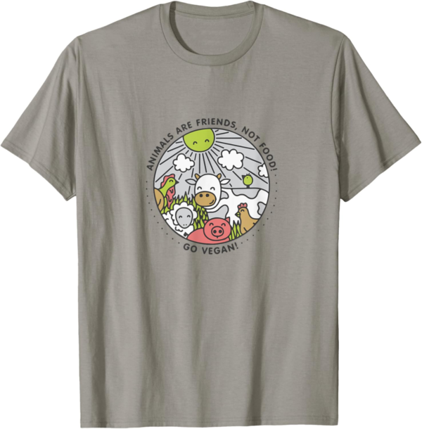 Animals Are Friends Not Food T-Shirt Vegan Shirt T-Shirt - Image 2